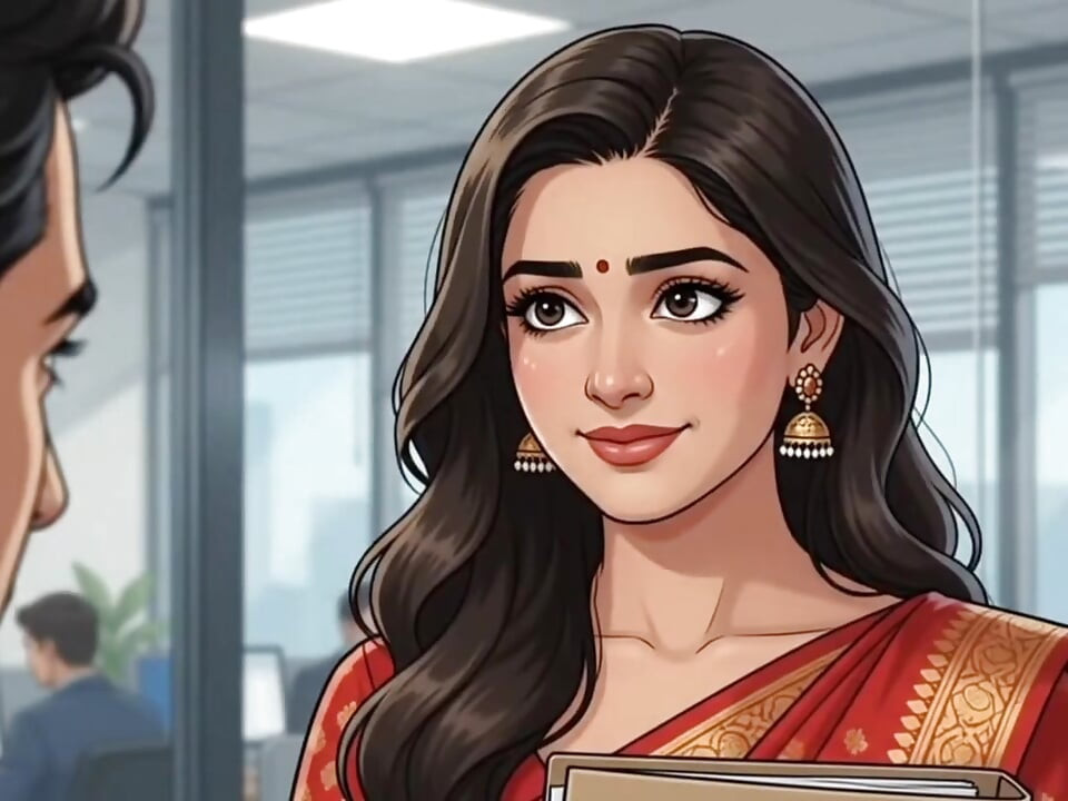 インドの秘書が夜勤のプロモーションアニメーションでハードコアなディアと結婚