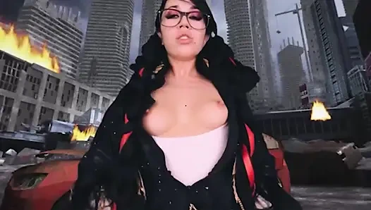 Vrcosplayx Bayonetta olarak Alex Coal ile yaramazlık yapma zamanı