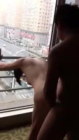 Wife fucked on open balcony