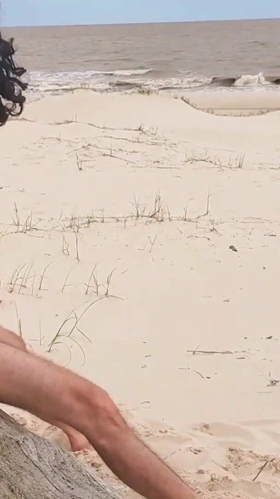 Wild Hope loves to have sex on the beach and get hard in front of the ocean | Clip 2