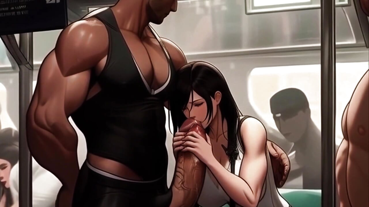 Tifa loves drinking strangers cum on the Midgar train