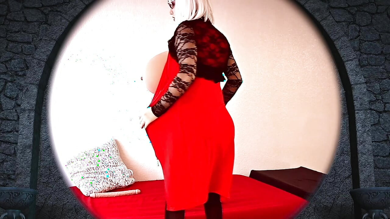 Devilish rotes kleid, sissy-verführerin