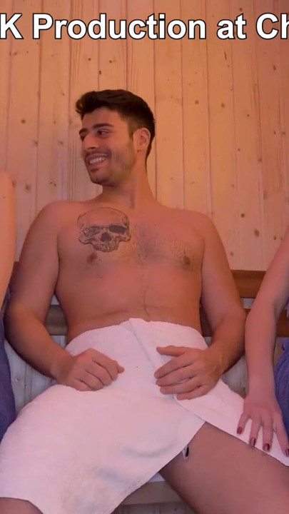 This Sauna Is Hotter Than Ever Redhead FFM Threesome Fun at Cherry-Candle | Clip 1
