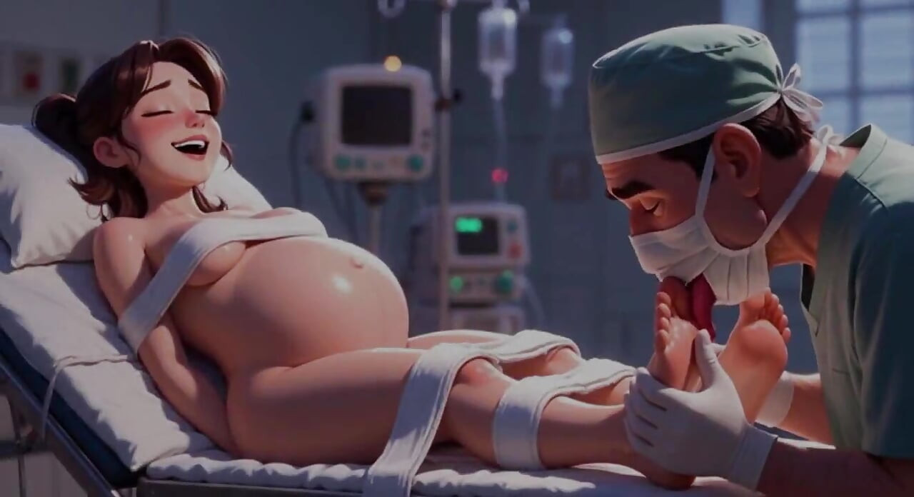 Naughty Doctor Sucking Pregnant Patient Toes in Surgery