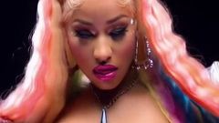 Nicki Minaj with star pasties on her huge bouncing breasts