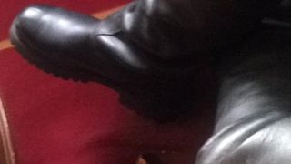 black leather and boots
