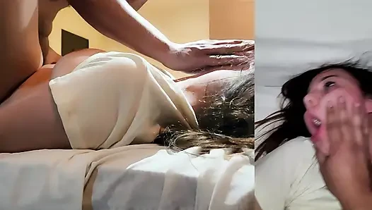 Dipukul, ditampar dan dicengkeram di pantatnya. Penurut, dia menerima apa yang dia dapatkan.