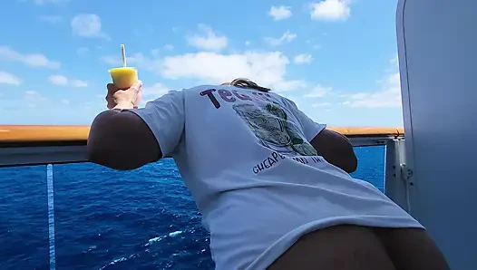 Naked on the cruise balcony