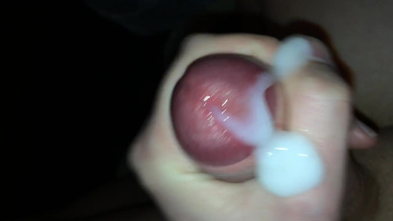 Young cock sperming - Close up