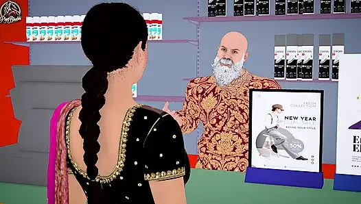 Desi bhabhi India disetubuhi keras oleh pria tua kaya di haveli