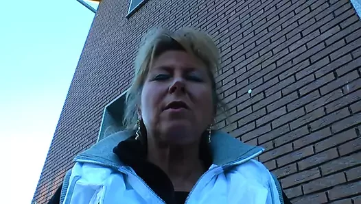 German blonde milf Anita teaches her busty blonde babe how to face a sex...