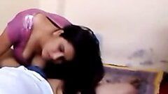 hot desi Indian aunty giving blowjob and fucking lover