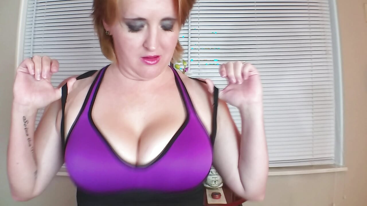 Purple Sports Bra Titjob Sends Cum Flyin