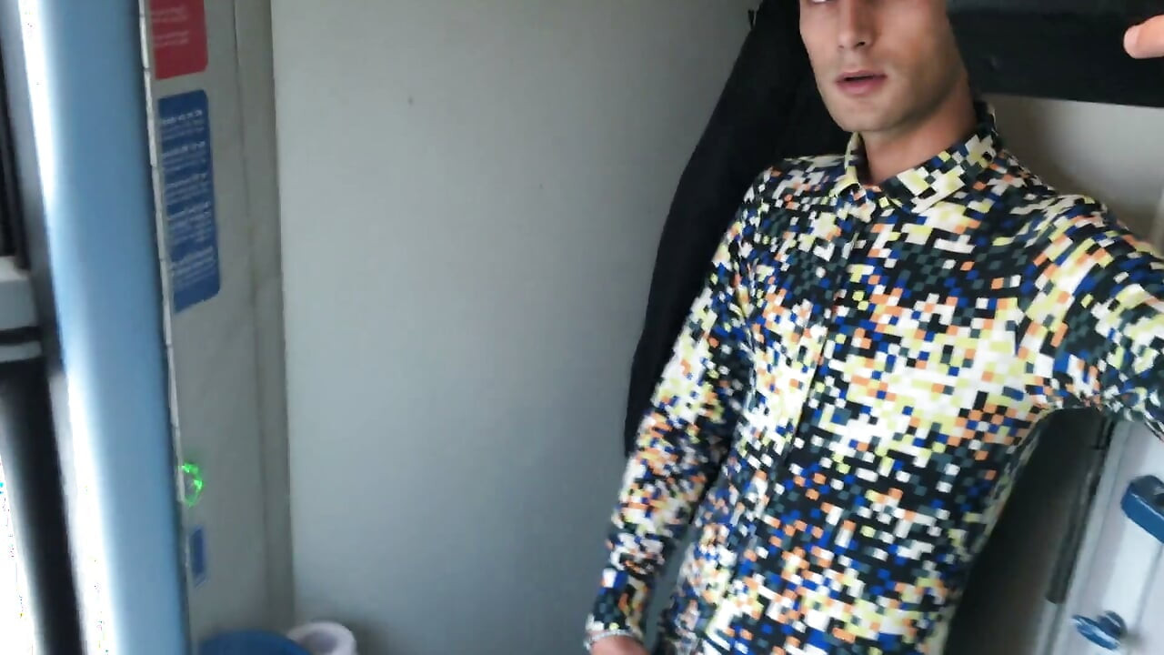 Jerk off at a Train Toilet