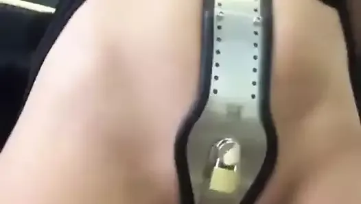 girl with Chastity Belt Panties with locks