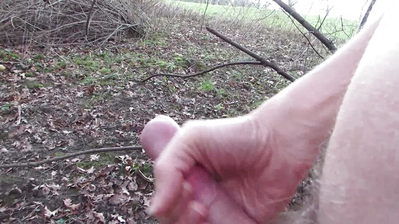 Open field nude cum fountain - loop version