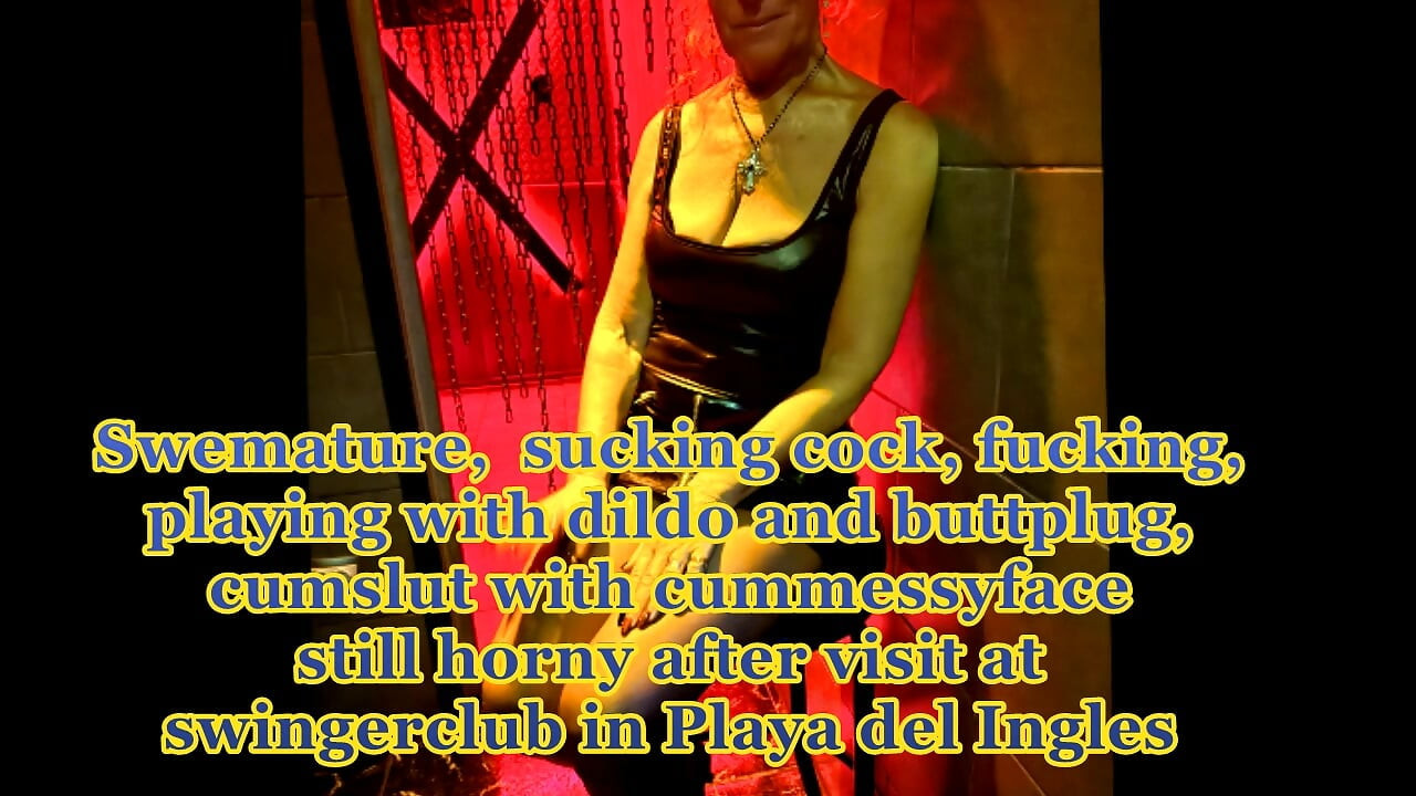 Swemature идет в свинг-клуб, обратно в отеле еще возбужденная жадная до спермы шлюшка, трахается, сосет, глотает сперму.
