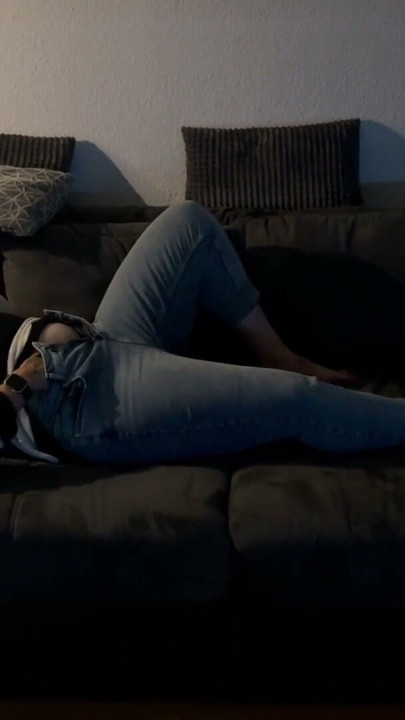 Masturbation multiple orgasms on the sofa I twice intense orgasms satisfyer fingers | Clip 1
