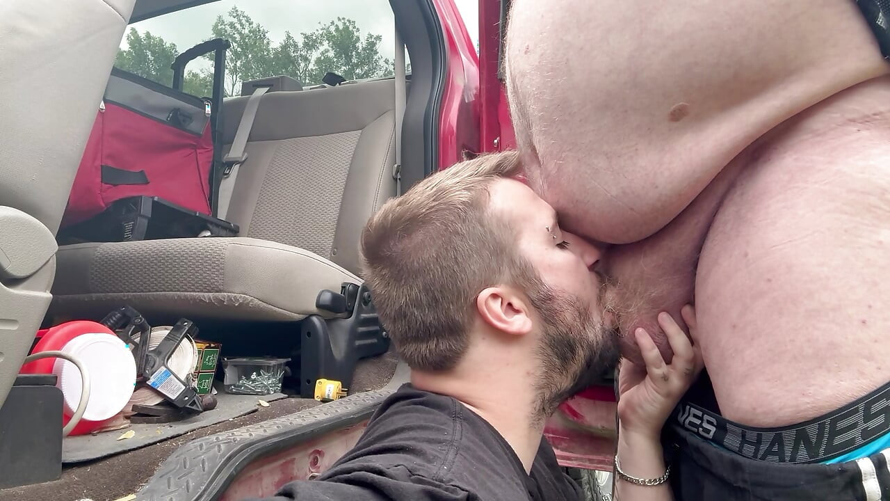 Grandpa bear helps me cum