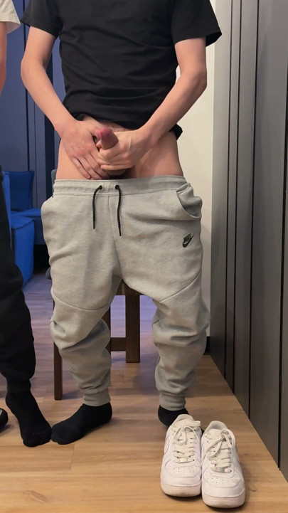 Two lads jerk off uncut dick and cum | Clip 1