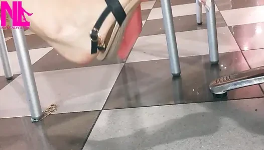 Dangling and Shoeplaying in a Bar with My Blue Estrada' Flip Flops