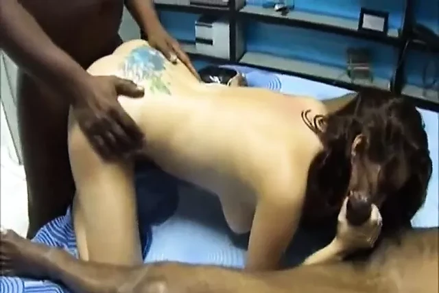 Interracial Anal Threesome