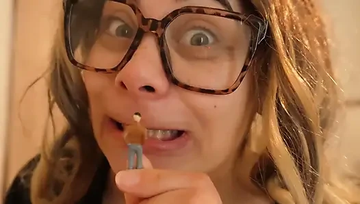 Giantess Stepsister Face Fetish She Makes Grimaces Ahegao Faces and Silly Expressions for Her Tiny Stepbrother While He