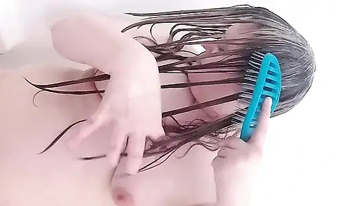 Shower Hair Brushing