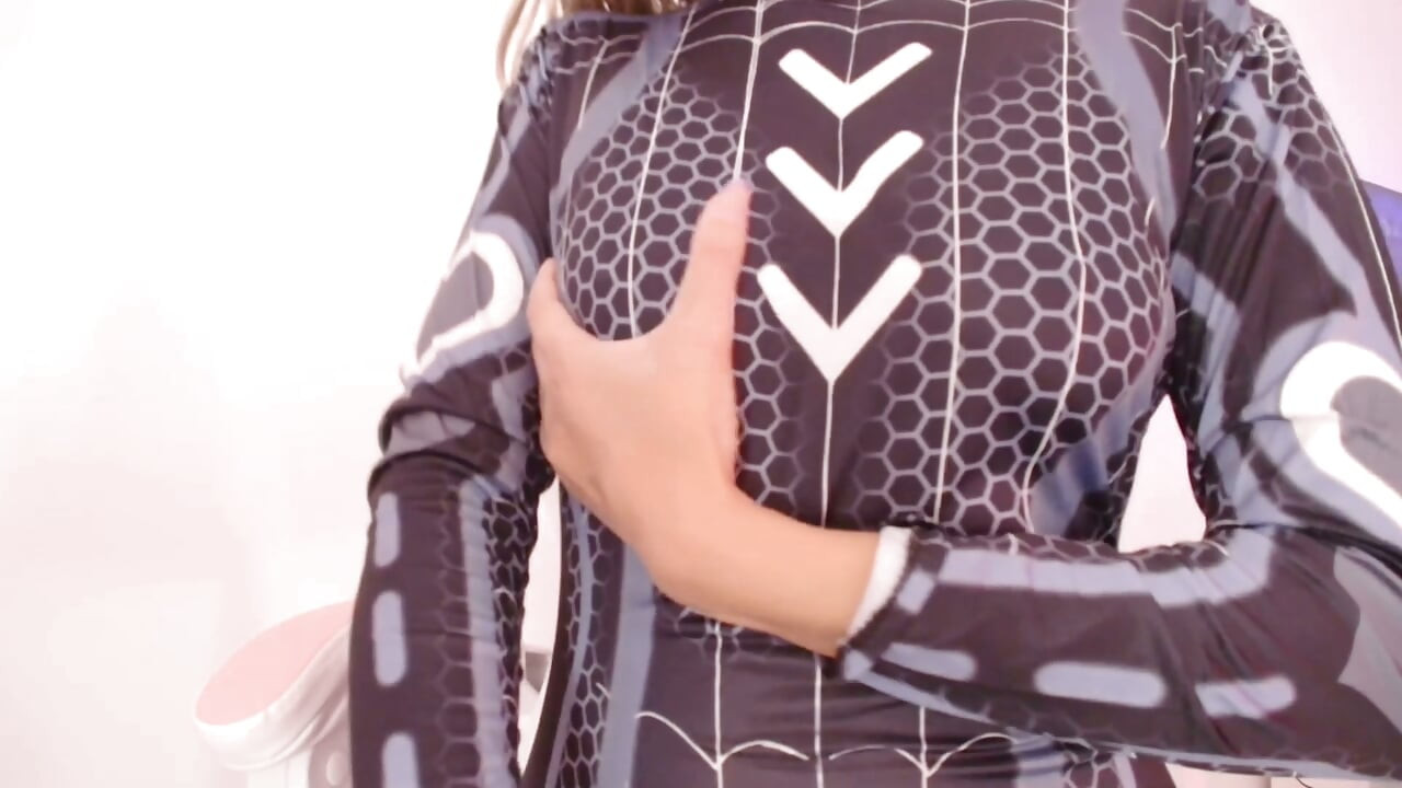 Petite Spider-Girl with Big Ass Teases and Fucks Herself with Dildo Until Intense Orgasm