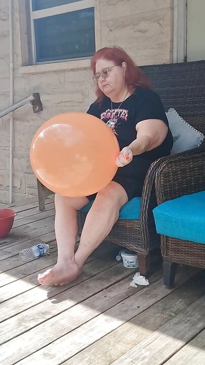 Big Beauty Nurse Vicki Has a Request to Blow up a Huge Balloon