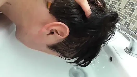 Mistress Amrita fucks her pegging bitch on a common bathroom