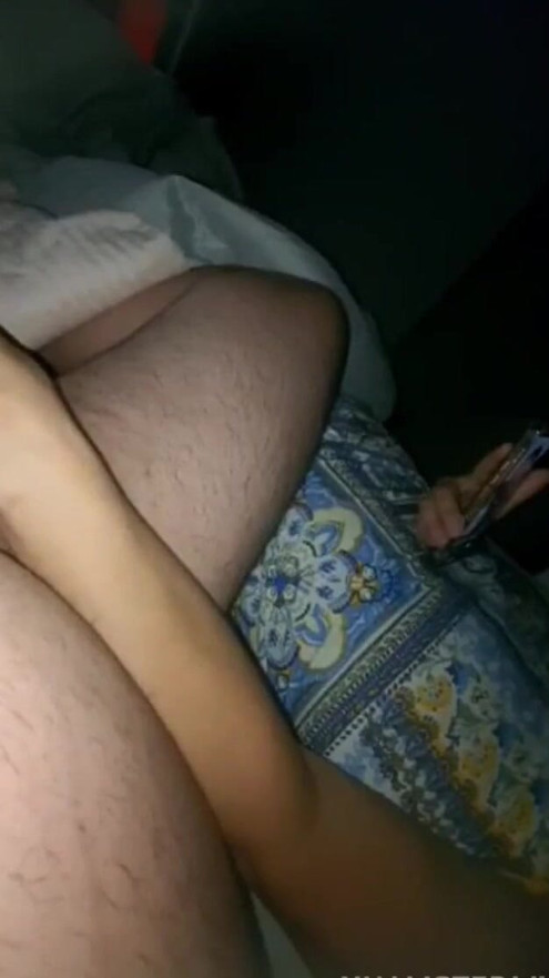 Step mom handjob step son dick while hebuse a vibrator lush on his balls | Clip 1