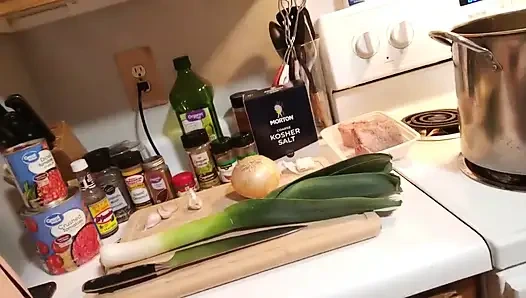 Sperma gekocht, 3 lauch chili mit Öl handjob