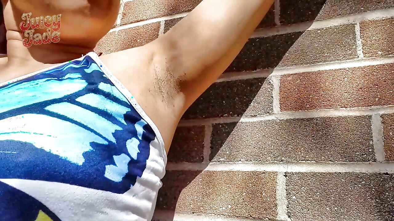 Showing off My Sweaty Pits Out on a Hot Summer Day. No Talking Just Showing off Armpits