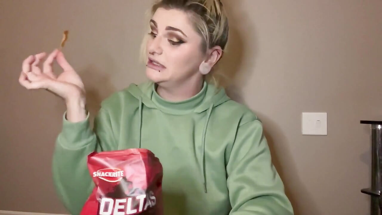 Girl Gets Sad and Ruins Diet by Pigging Out and Burping