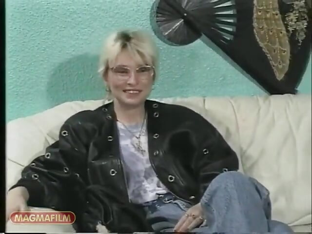 Retro Teen From the Street with Glasses and Short Blonde Hair