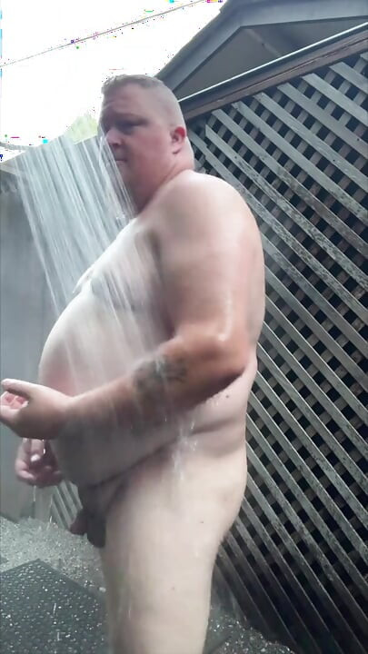 Chubby Guy Almost Caught Playing with His Soft Cock