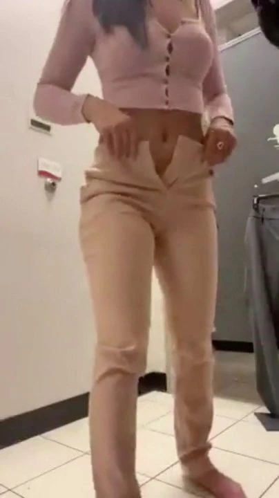 Sexy masturbating in fitting room