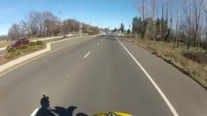 me riding through town