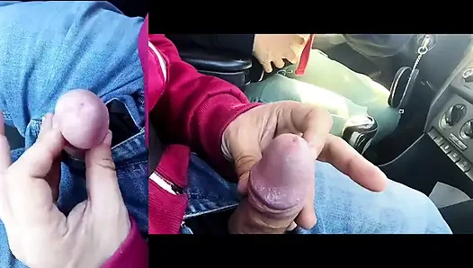 Public handjob almost caught, he likes to film me and watch me cum!