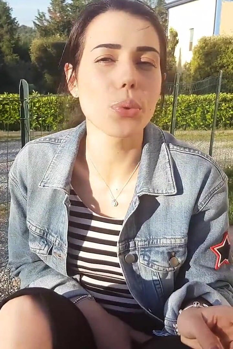 Petra smokes her ciggaretes outdoor