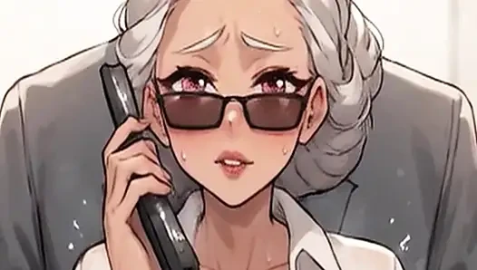 Waifu reife sekretärin pOV - büro-telefonanruf nahaufnahme möpse necken beim ausziehen