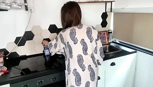 Hot Stepmother with Wet Cumming Cock was Caught by Her Stepson in Her Bedroom