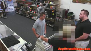 Pawning straight jock cocksucked for cash