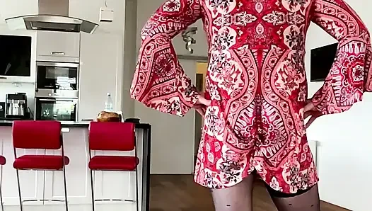 Nicki-Crossdress new dress and shoes in sexy pantyhose
