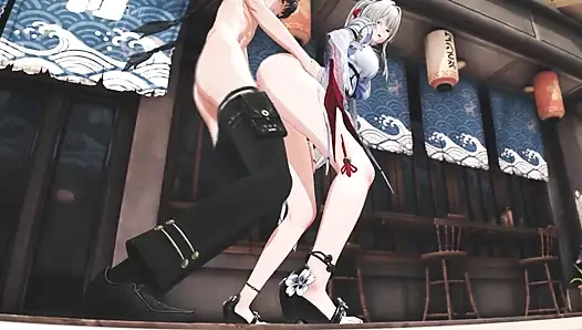 Ürken dalgalar - hiyuki tutkulu seks sahnesi - 3 boyutlu hentai animasyon