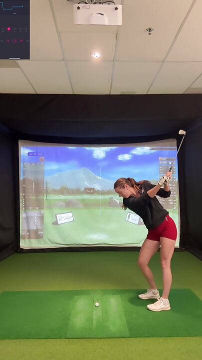 Trying to Golf in a Simulator with My Lush in! Trying Not to Cum While I Swing!