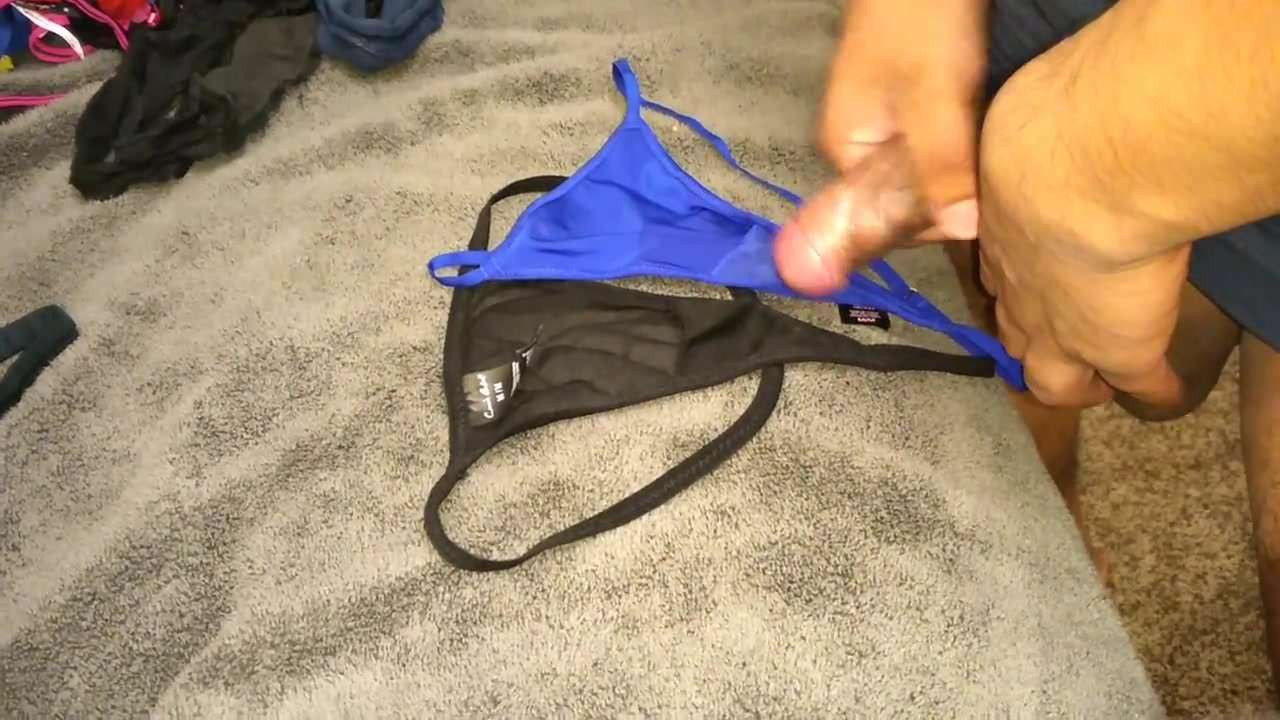 Cum on two thongs