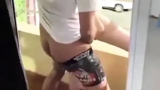 Skinny Teen Fucked in Balcony Sex