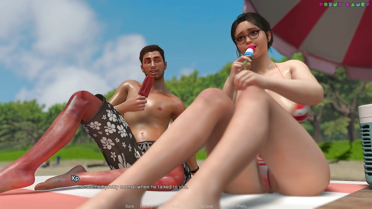 Friendly Housewife by White Foam - Wearing Only Body Paint on the Beach, Naughty Dare for the Housewife 11